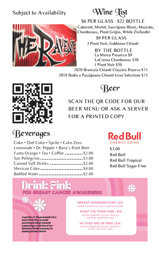 Menu page 5 - Beverages